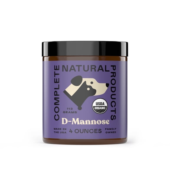 Complete Natural Products D-Mannose Pure Powder Supplement for Dogs and Cats, 4 oz