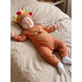 thumbnail image 4 of Cjfdfy Newborn Baby Boy Girl Thanksgiving Outfits Long Sleeve Turkey Embroidery Jumpsuit With Hat My First Thanksgiving Little Turkey Fall Outfit 0-6 Months, 4 of 9