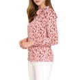 thumbnail image 4 of Allegra K Women's Side Bow Tie Neck Long Sleeve Floral Ruffled Blouse, 4 of 6