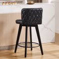 thumbnail image 3 of TEWLOSS Counter Height Bar Stools, 27.5in Swivel PU Leather Bar Chairs with Curved Back for Kitchen Island, Black, 3 of 7