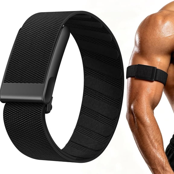 KUMEE Nylon Bicep Band Compatible with Whoop 5.0 Bands One, Peak and Life Mg, Breathable Sport Adjustable Elastic Replacement Strap for Whoop Bicep Band 5.0 Fitness Activity Tracker, Blackblack