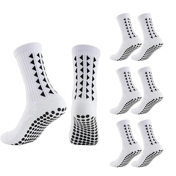 3 Pairs Football Grip Socks for Men, Grip Socks Football Socks Anti-slip Sports Socks for Football Basketball Soccer Volleyball Yoga Running Hiking