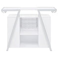 thumbnail image 3 of Pemberly Row Armoire à Vin 52 Pouces avec Rangement et Étagères en Blanc et Acier Chromé, 3 of 6