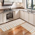 thumbnail image 3 of Kitchen Rugs Sets Of 2,Brown Geometric Triangle Diamond Pattern Anti Fatigue Kitchen Mat Rugs Non Slip Washable,Decorative Kitchen Floor Mats for Kitchen,Sink,Laundry,17"X47", 3 of 5