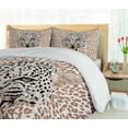 thumbnail image 5 of Ambesonne African Duvet Cover Sets, Roaring Wild Leopard, 2-King, Cocoa Beige Black, 5 of 7