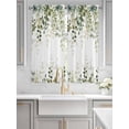 thumbnail image 2 of Sage Green Eucalyptus Leaves Bathroom Window Curtain, Spring Botanical Floral Light Filtering Coffee Kitchen Curtains, Bedroom Living Room Curtains 2 Panel 84"x63", 2 of 6
