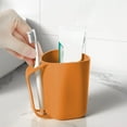thumbnail image 5 of Bathroom Tumbler Cups, Unbreakable Reusable Toothbrush Holders, Plastic Household Drinking Cups, Dishwasher Safe Water Mugs for Couples Friends （Orange）, 5 of 6