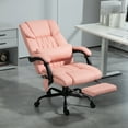 thumbnail image 2 of Vinsetto 6-Point Vibration Massage Office Chair with Footrest Remote Pink, 2 of 10