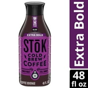 SToK Black, Unsweetened, Dark Roast Extra Bold Cold Brew Coffee, 48 fl oz Bottle