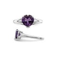 thumbnail image 3 of 1.40 Carat (Ctw) Heart Amethyst Promise Ring Carat (Ctw) in Sterling Silver for Women, 3 of 5