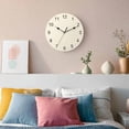 thumbnail image 3 of Wall Clock Cream Clocks PVC Silent Non-Ticking Battery Operated Decorative Solid Color Round Clock for Home Living Room Kitchen Bedroom Office School Wall Decor 10 Inch, 3 of 9