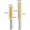 thumbnail image 2 of 2 Pcs 8mm Router Bit Wood Router Flutes Extra Long Straight Straight Woodworking Milling Cutter Wood Engraving Tool Cutter Knife, 2 of 5