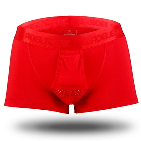 

Egmy Men’S Breathe Underwear Bullet Separation Scrotum Physiological Underpants Red L