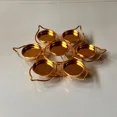 thumbnail image 3 of Seven-Star Plum Blossom Tea Light Candle Holders - Metal Tabletop Candle Stand, Lacquered Finish, Set of 7 Lotus Flower Design Tealight Candle Holders, 3 of 5