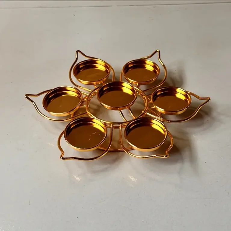 Seven-Star Plum Blossom Tea Light Candle Holders - Metal Tabletop