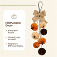 thumbnail image 4 of Fall Pumpkin Hanging Swag,Velvet Harvest Pumpkin Decor, Autumn Farmhouse,Thanksgiving Decorations for Front Door Kitchen Fireplace Home Indoor Outdoor (A), 4 of 4