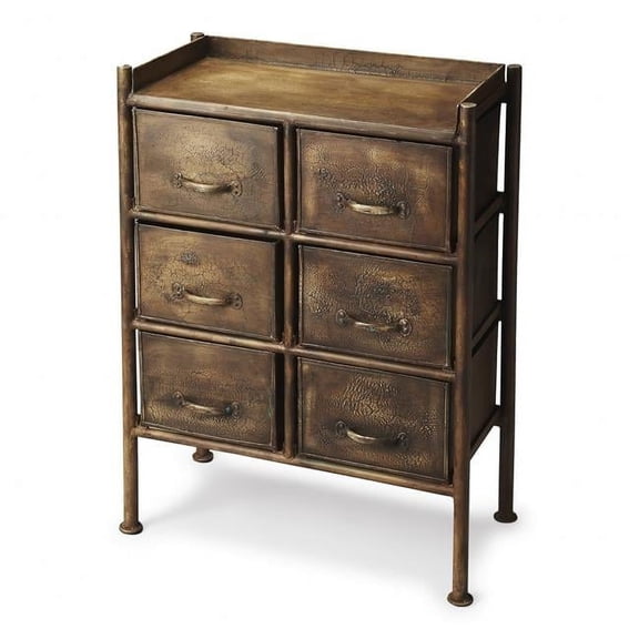 34 x 23 x 12 in. Cameron Industrial Bronze Chic Drawer Chest