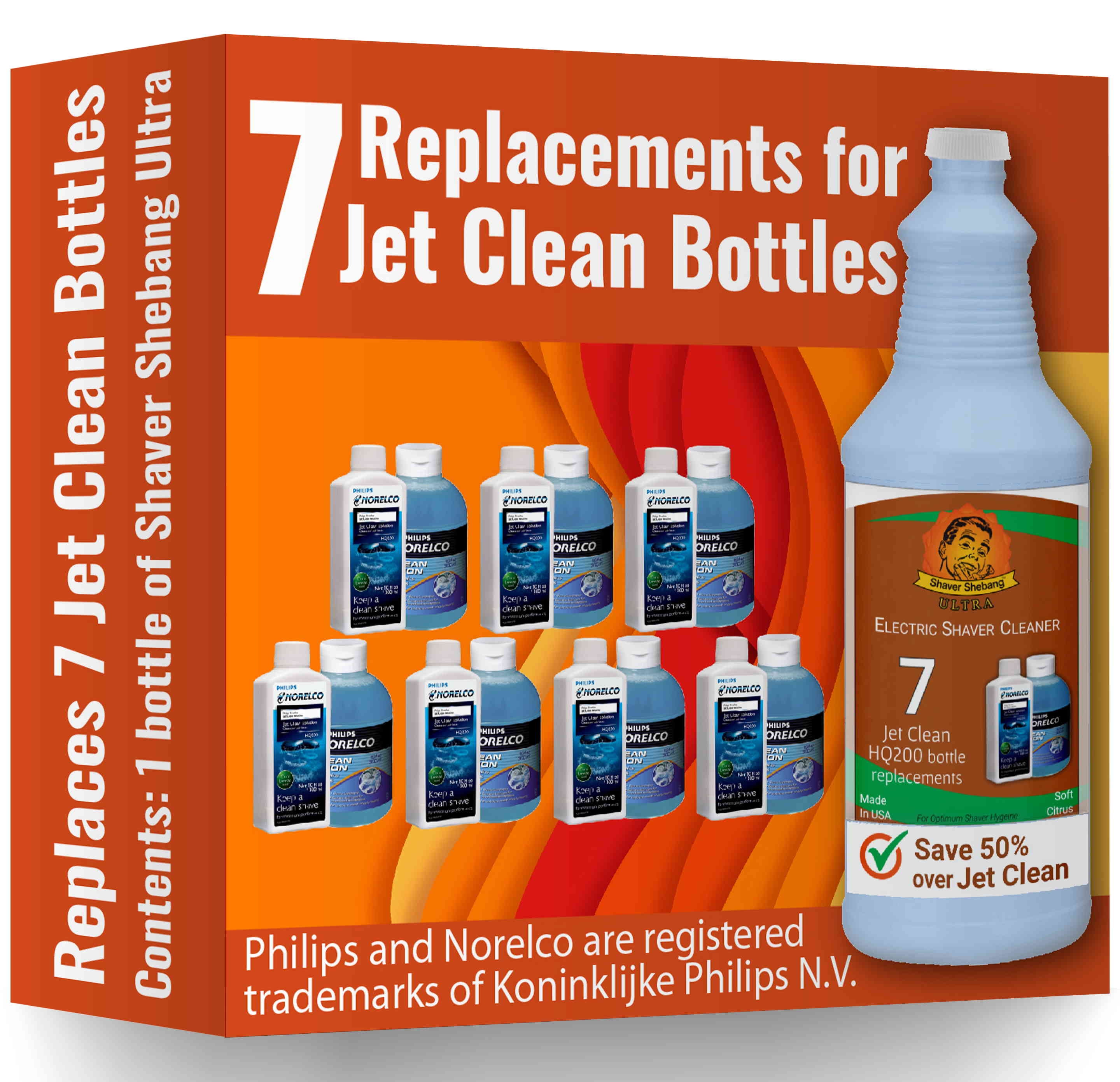 Philips Norelco Jet Clean HQ200, replace 7 bottles from 1 Shaver