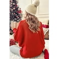 thumbnail image 3 of FOLUNSI Sparkling High Neck Sweater w/Batwing Sleeves - Festive Red Tinsel, 3 of 8