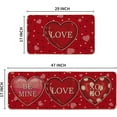 thumbnail image 6 of Red Love Be Mine Heart Valentine''s Day Decorative Kitchen Mats Set of 2, Home Party Low-Profile Home Kitchen Rugs - 17x29 and 17x47 Inch, 6 of 6