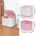 thumbnail image 3 of Mini Trash Can for Desk, Press-Type with Removable Inner Plastic Small Trash Can with Lid Rectangle Desktop Trash Can 1.5L Mini Waste Can for Home Off, 3 of 4