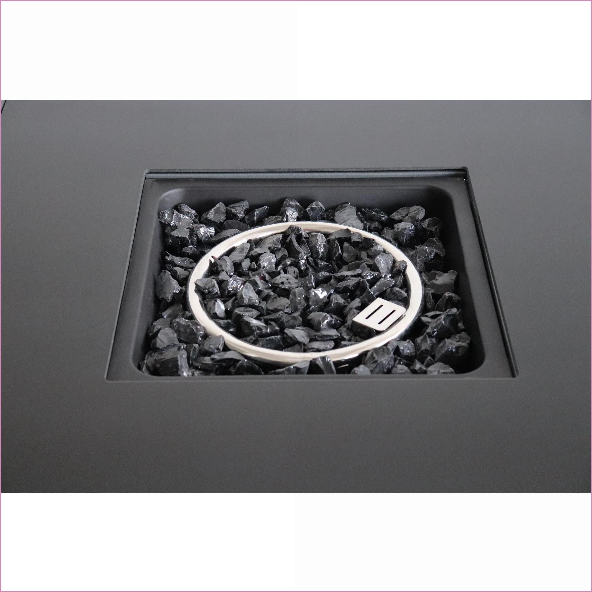 Outdoor Stoves | Estufa al Aire Libre | 25"H x 30"W Modern Steel Fire Pit Table, For Backyard Patio | slate gray