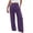 Purple, variant on Likimi Womens Pants High Waist Solid Color Pockets Elastic Waist Comfort Casual Trousers Purple Size S