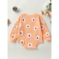 thumbnail image 3 of Wassery Infant Baby Girls Outfits Long Sleeve Daisy Print Romper Sweatshirt 6 12 18 24 Months Newborn Spring Autumn Jumpsuit Clothes, 3 of 7
