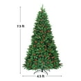 thumbnail image 2 of Costway Arbre de Noël Pré-Éclairé de 7,5 Pieds avec Pommes de Pin Baies Rouges et 550 Lumières LED, 2 of 10