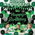thumbnail image 3 of Green and Black Birthday Party Decorations Men Women, Happy Birthday Backdrop with Glitter Cake Topper, Happy Birthday Banner, Printed Balloons for Boys Girls He or She Adults Birthday Party Supplies, 3 of 7