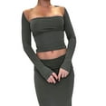 thumbnail image 2 of Michellecmm  Women’s 2 Piece Summer Outfits, Solid Color Tube Tops + Long Skirt Set, 2 of 4