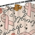 thumbnail image 3 of Breast Cancer Awareness Pink Ribbon Floral Pattern Shower Curtain 72"x84" ,Bathroom Decorative Shower Curtains Set with 12 Hooks,Modern Waterproof Washable Shower Curtain, 3 of 6