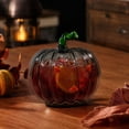 thumbnail image 4 of Halloween Pumpkin Glass Cup, Beverage Serving with Lid, Glass, for Party Tables and Home Bars, Pumpkin-Face Shaped Glass Design, Lidded Tumbler, 4 of 7