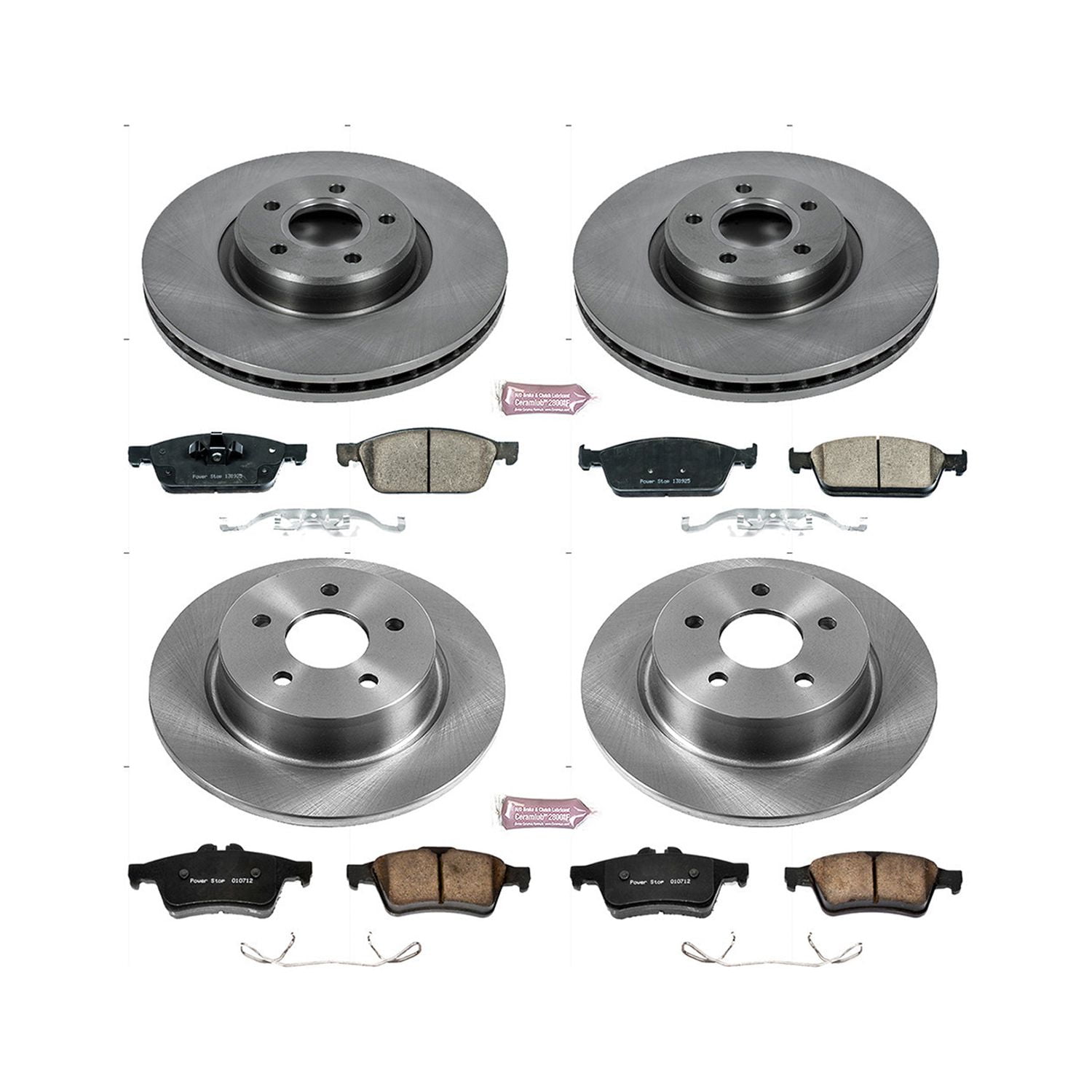 PowerStop Front and Rear Stock Replacement Brake Pad and Rotor Kit Fits: FORD Select Models KOE6478