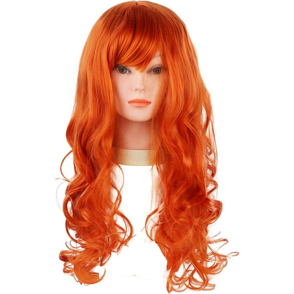 SandT Collection Synthetic Wig Daphne Wig Costume for Women Orange