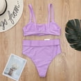 thumbnail image 6 of Babysbule Womens Swimsuits 2 Piece Set Women Solid Color High Waist Bikini Explosion Split Swimsuit, 6 of 9