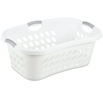 Sterilite 1.25 Bushel Ultra HipHold Laundry Basket Plastic, White
