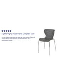 thumbnail image 4 of Flash Furniture Lowell Contemporary Design Gray Plastic Stack Chair, 4 of 12
