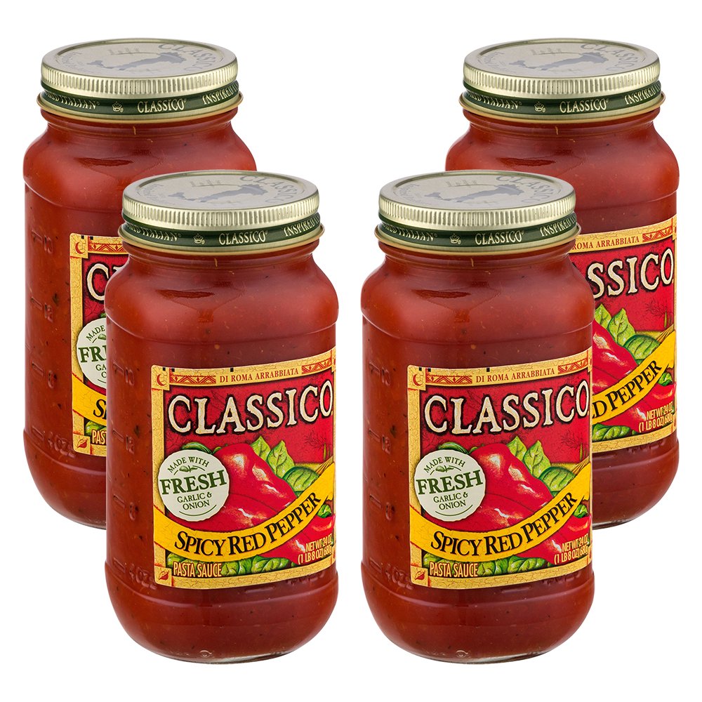 (4 Pack) Classico Spicy Red Pepper Pasta Sauce, 24 oz Jar