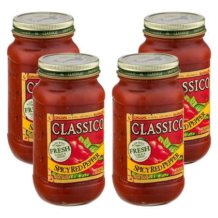 (4 Pack) Classico Spicy Red Pepper Pasta Sauce, 24 oz