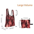 thumbnail image 2 of Shopping Bag 17.5×4.5×15in Crack Resistant Waterproof Super Large Capacity Reusable Extended Handle Can Be Carried Or One Shoulder Realistic Forests Camouflage Pattern Conifer Maroon_4, 2 of 8