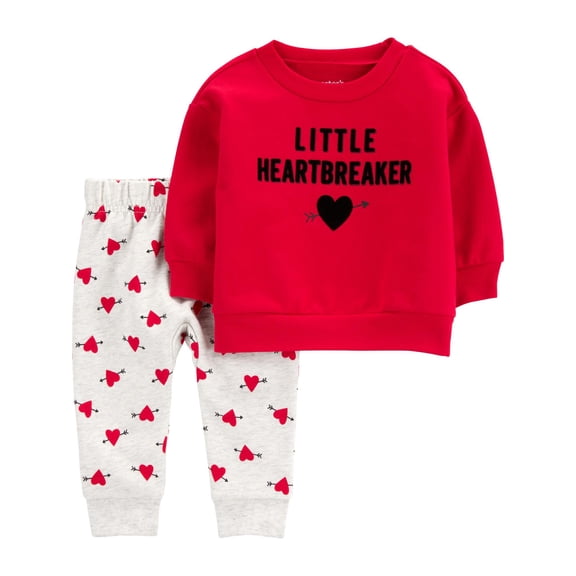 Carter's Child of Mine Baby Unisex Valentine's Outfit Set, 2-Piece, Sizes Newborn-12 Months