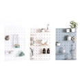 thumbnail image 4 of Estante de pared con tablero perforado, organizador de pared de plástico, para el hogar, cocina, baño, oficina, 3 uds., (gris), 4 of 4