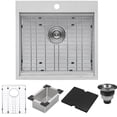 thumbnail image 3 of Ruvati 21 x 20 inch Outdoor Workstation Sink T-316 Marine Grade Topmount Stainless Steel BBQ - 21" x 20", 3 of 5