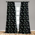 thumbnail image 4 of Ambesonne Jungle Babies Curtains, Rabbits Angry Wolves, Pair of 28"x95", Reseda Green Pale Grey, 4 of 4
