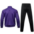 thumbnail image 2 of Mens Athletic 2 Piece Tracksuit Sets Casual Jogging Suits Full Zip Sports Set Stand-up collar Sweatsuit fo Men Purple XXL, 2 of 5