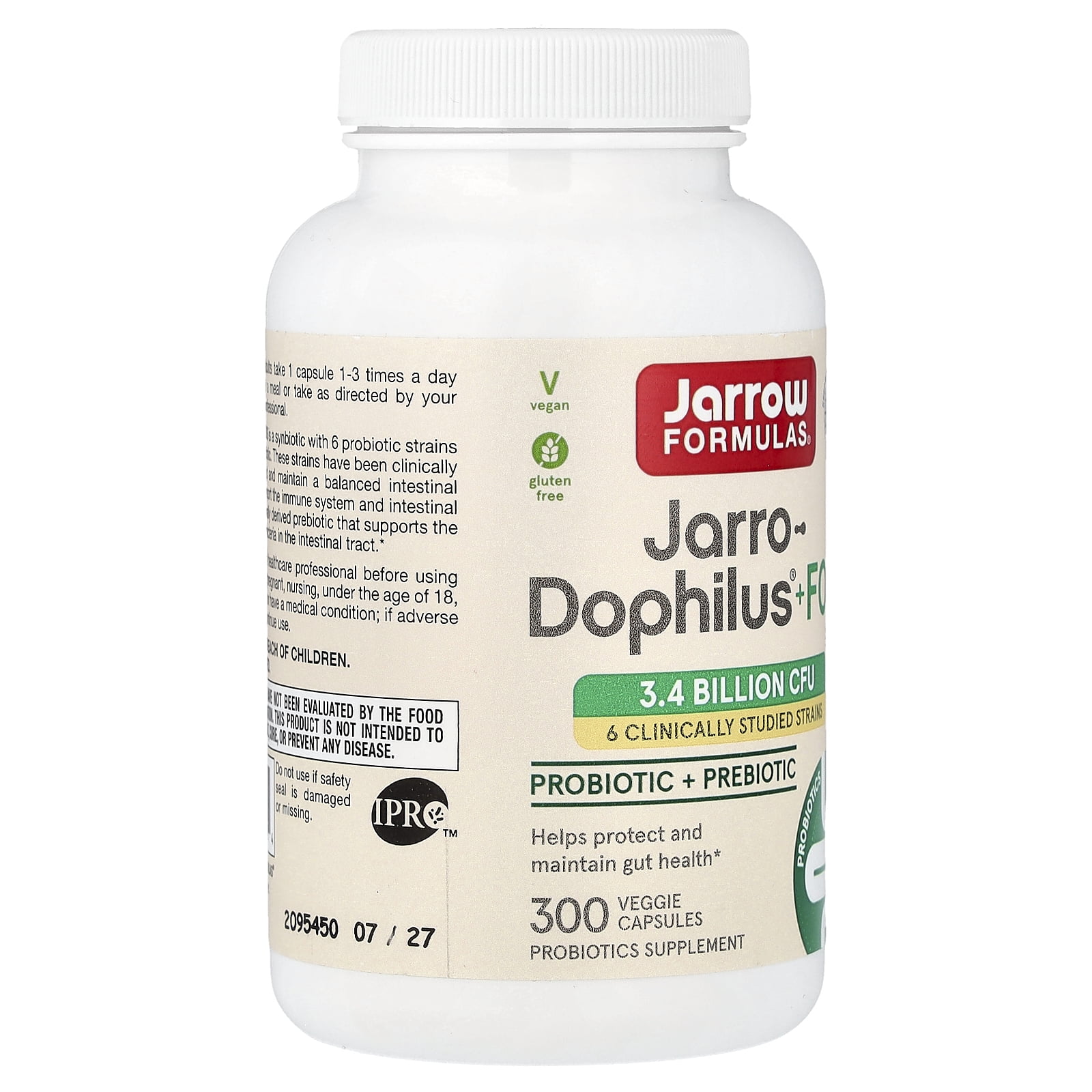 Jarrow Formulas Jarro-Dophilus® + FOS, 300 Veggie Capsules
