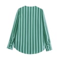thumbnail image 3 of ameIAEA Button Down Shirts for Women Striped Long Sleeve Bloues Color Block Casual Fall Tops, 3 of 6