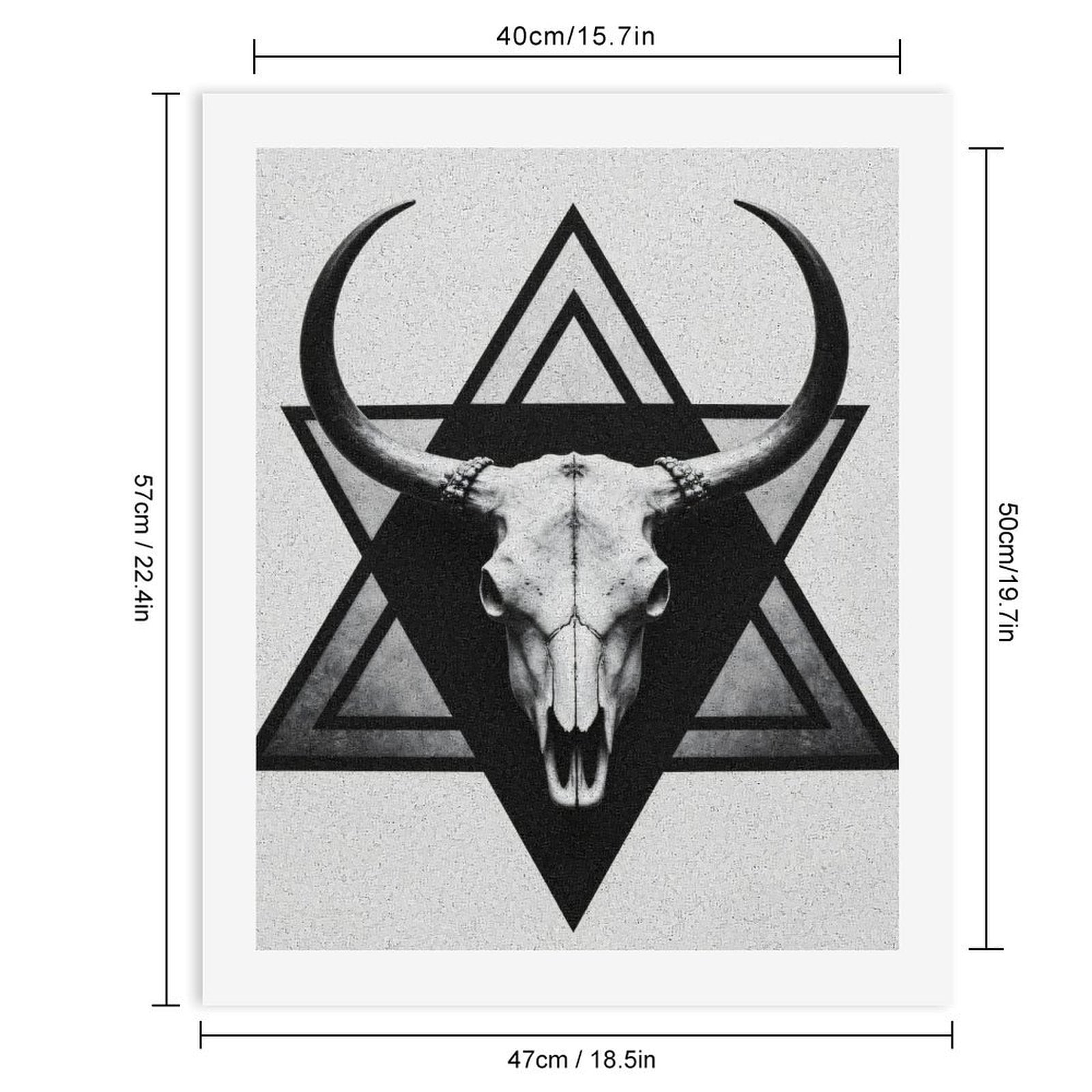Paint By Numbers Kit for Adults Beginner - DIY Geometric Bull Skull Art Print Canvas Painting Kits for Adults, Frameless Paint By Number for Adults for Home Wall Decor 16x20 Inch