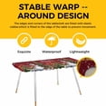 thumbnail image 4 of Red Christmas Table Cloths for 8 Foot Rectangle Tables, Snowman Xmas Tree Gifts Snowflake Elk Patio Waterproof Elastic Fitted Tablecloths, Washable Rectangular Table Cover for Camping, 4 of 8